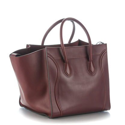 Celine Natural Calfskin Medium Phantom Luggage Burgundy 3 of 10