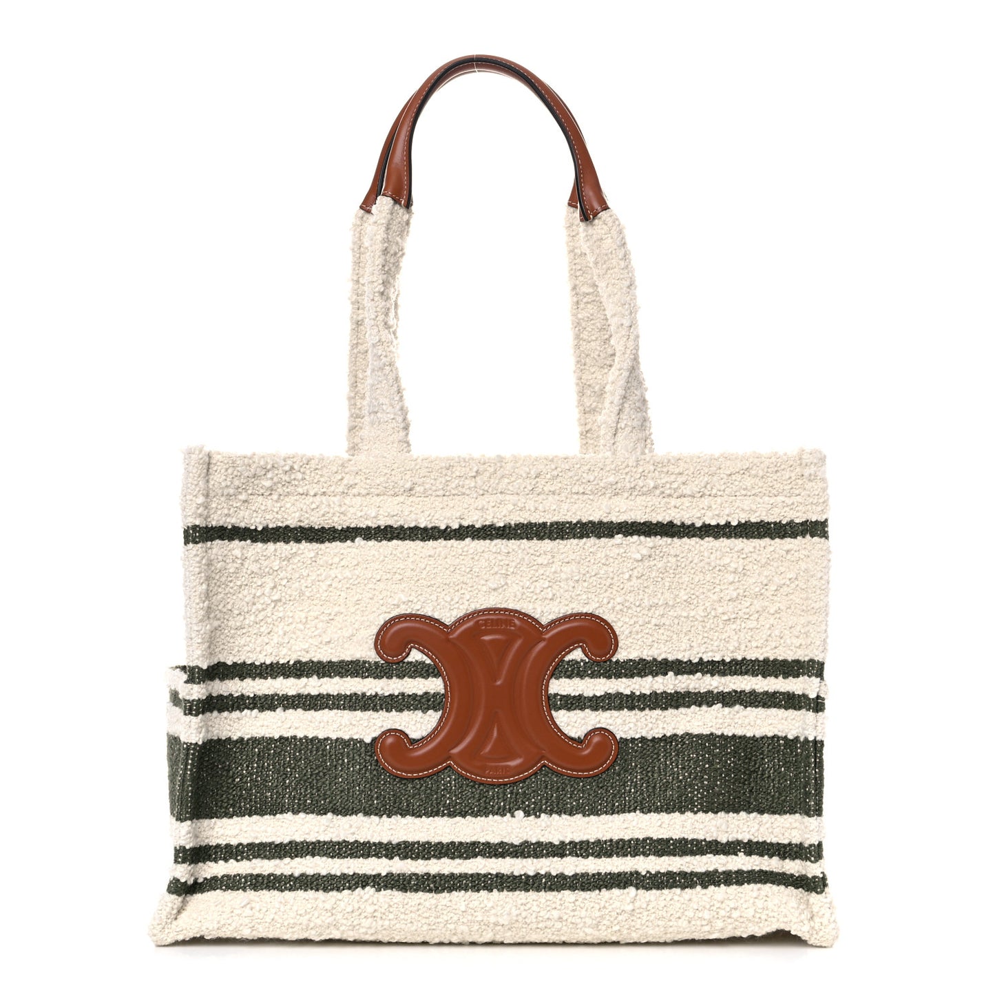 Stripe Triomphe Large Cabas Thais Khaki Tan