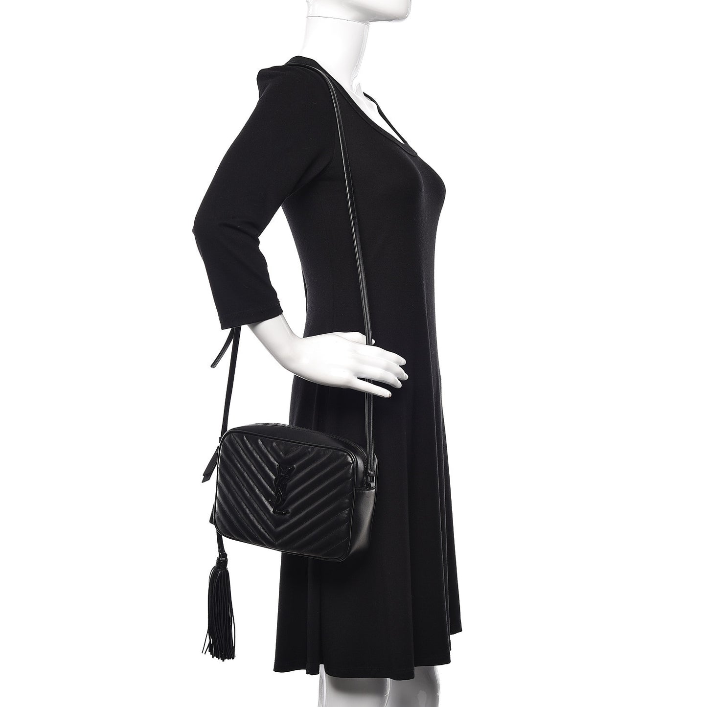 Calfskin Matelasse Monogram Lou Camera Bag Black