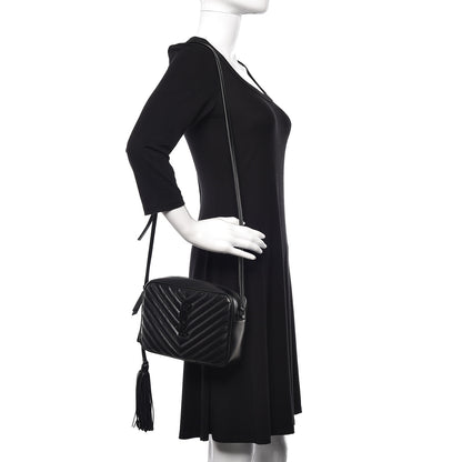 Saint Laurent Calfskin Matelasse Monogram Lou Camera Bag Black 2 of 12