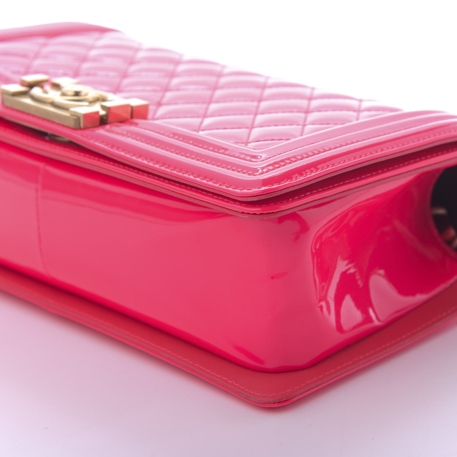 Chanel Patent Quilted Medium Boy Flap Pink 9 of 10