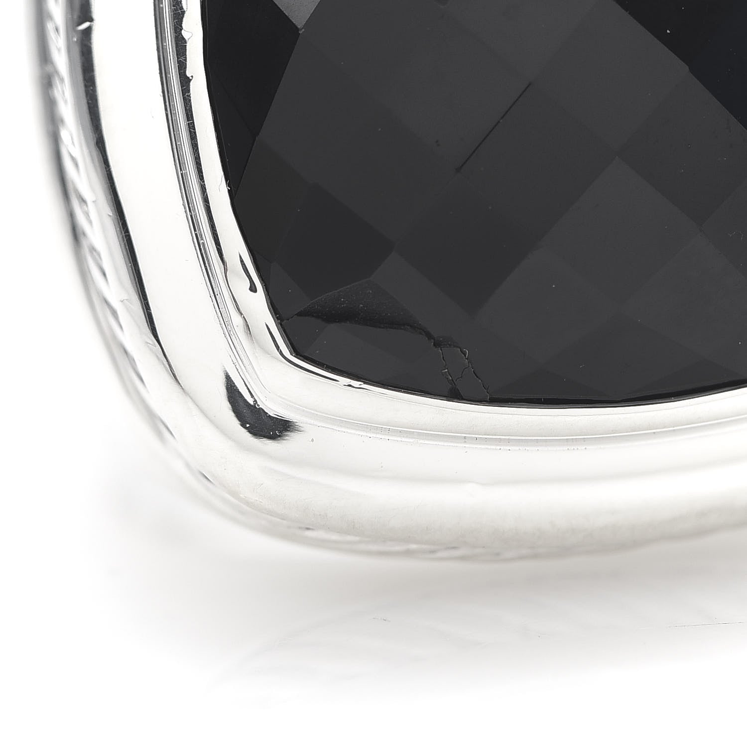 David Yurman Sterling Silver Black Onyx 20mm Albion Statement Ring 57 8 7 of 7