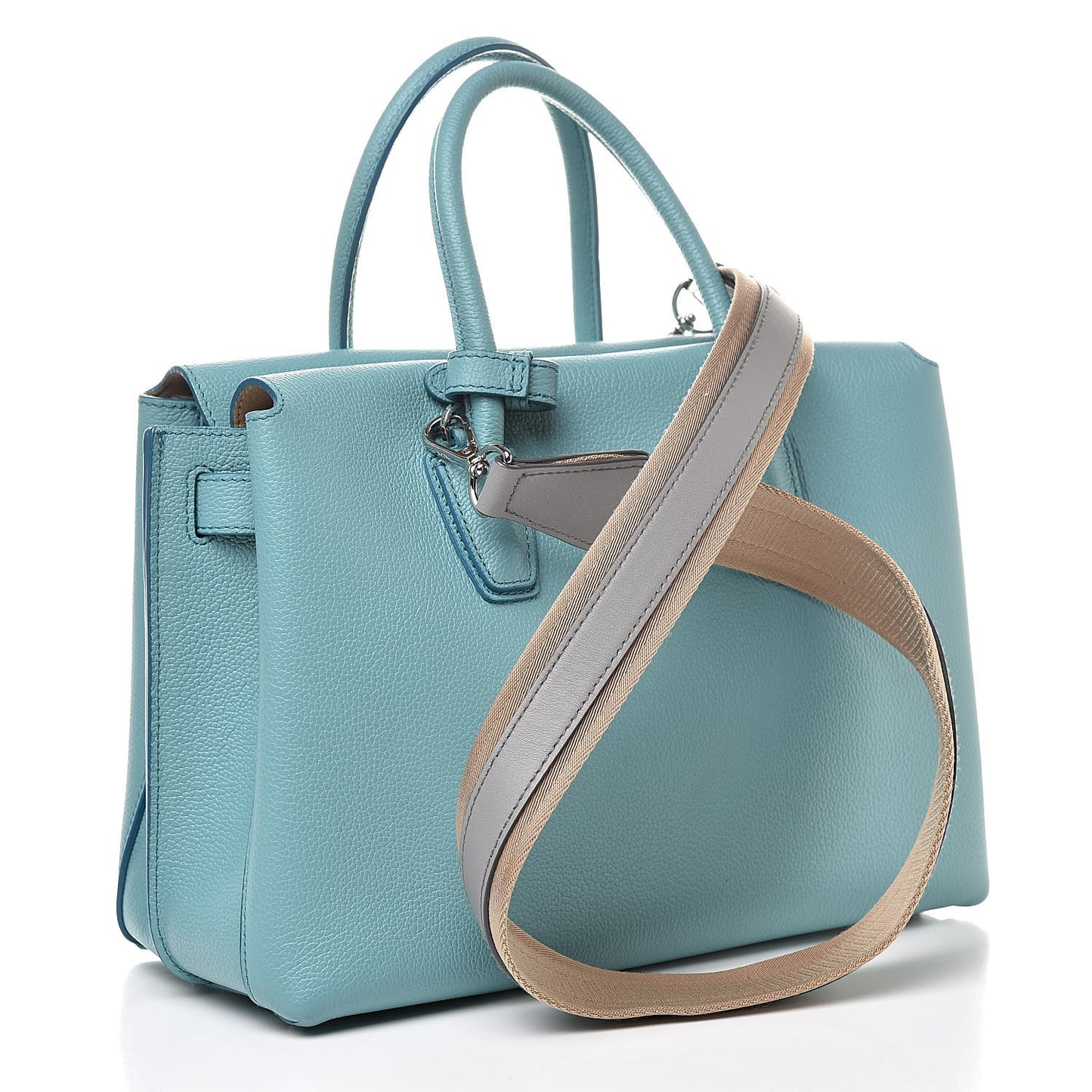 Grained Calfskin Medium Milla Tote Silt Green