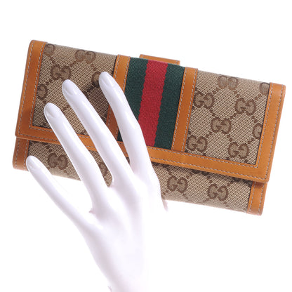 Gucci Monogram Vintage Web Continental Wallet Tan 2 of 7