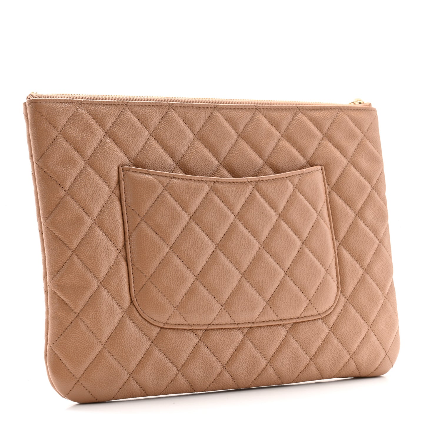 Caviar Quilted Medium Cosmetic Case Beige