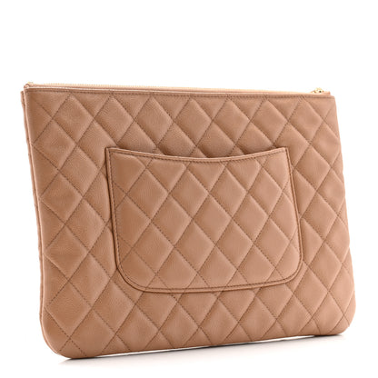 Chanel Caviar Quilted Medium Cosmetic Case Beige 3 of 8