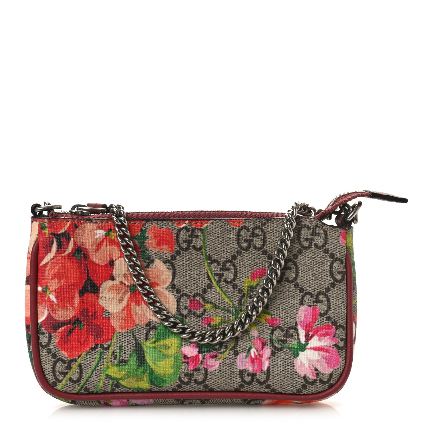 Gucci GG Supreme Monogram Blooms Mini Chain Bag Beige Multicolor Dry Rose 1 of 10