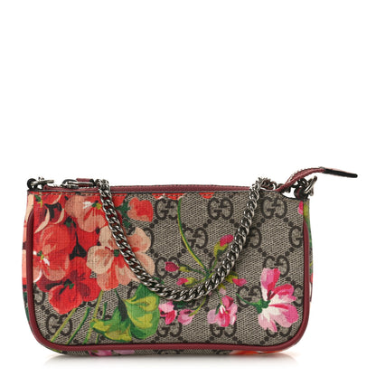 Gucci GG Supreme Monogram Blooms Mini Chain Bag Beige Multicolor Dry Rose 1 of 10