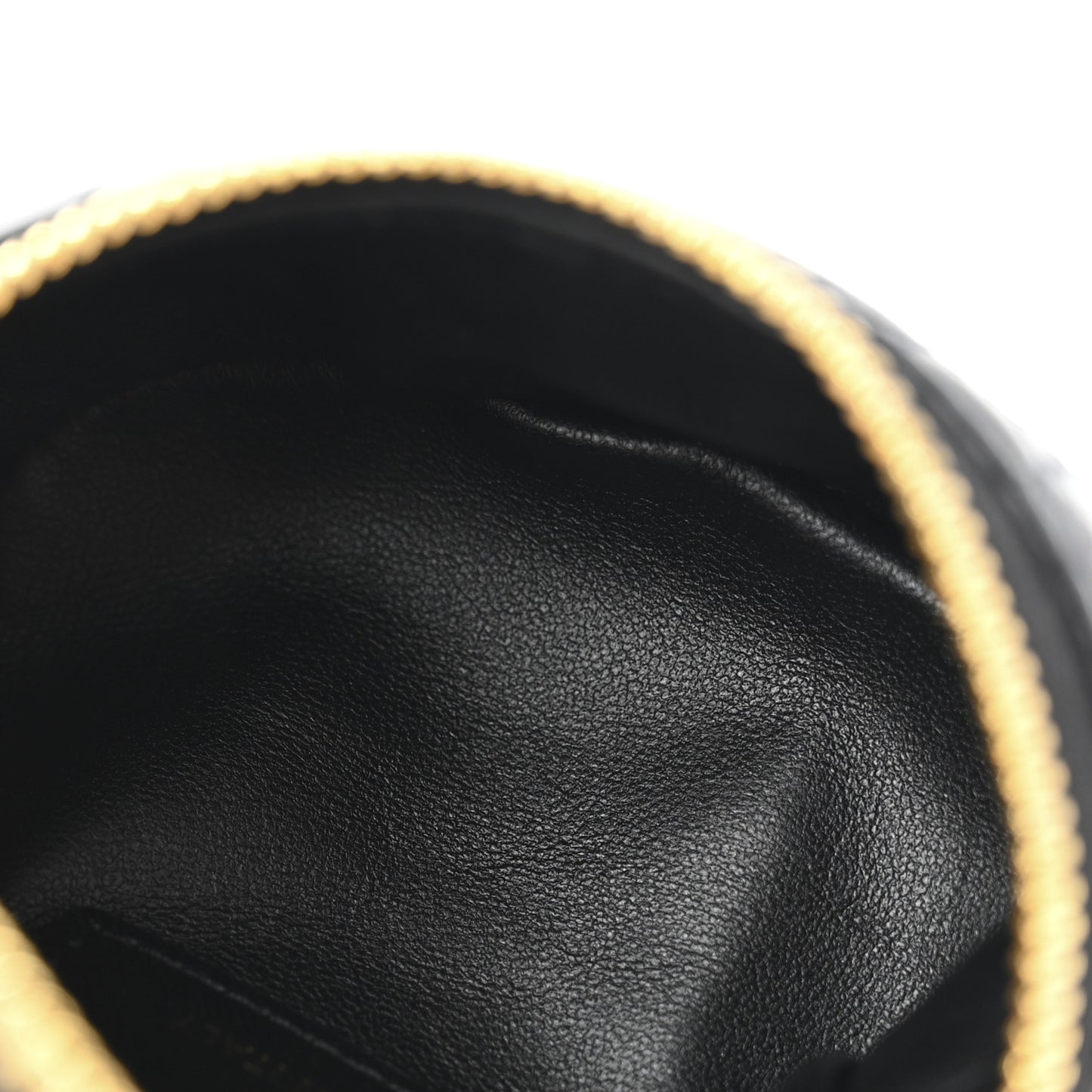 Supple Calfskin Cannage Caro Half-Moon Coin Purse Black