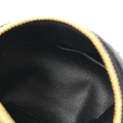 Christian Dior Supple Calfskin Cannage Caro Half-Moon Coin Purse Black 5 of 9