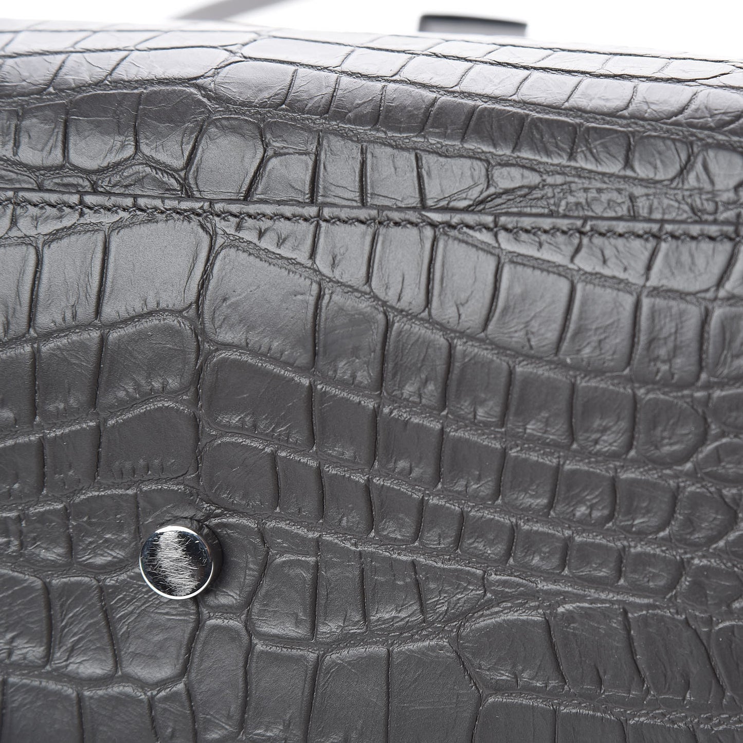 Calfskin Crocodile Embossed Small Sac De Jour Graphite