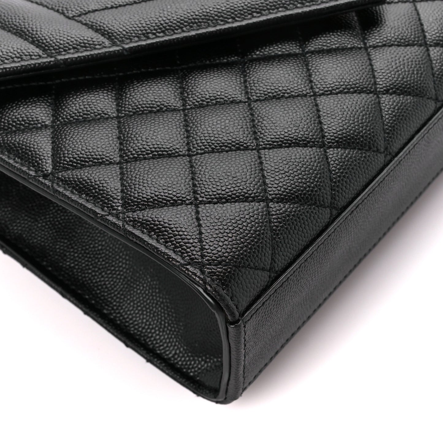 Grain De Poudre Textured Mixed Matelasse Triquilt Medium Monogram Satchel Black