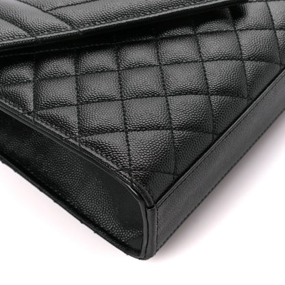 Saint Laurent Grain De Poudre Textured Mixed Matelasse Triquilt Medium Monogram Satchel Black 10 of 11