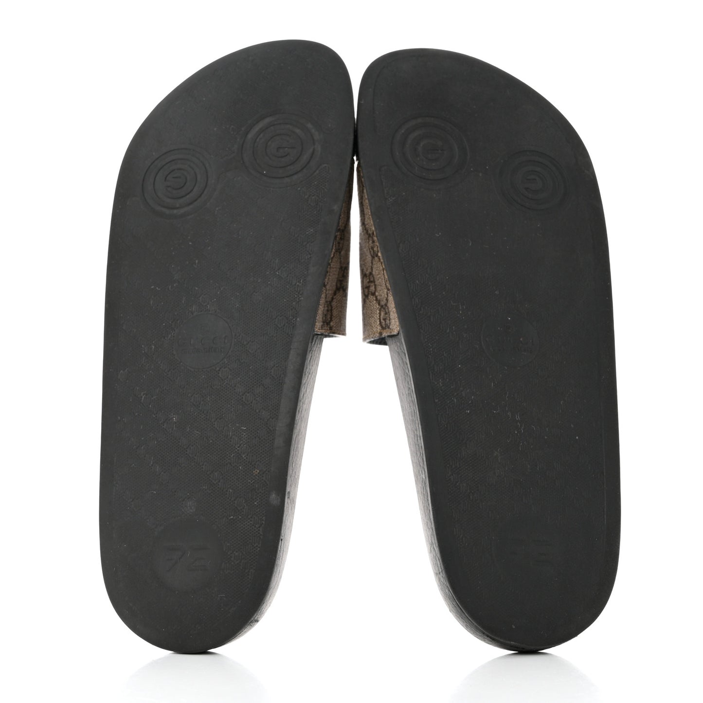 GG Supreme Monogram Fake/Not Mens Slide Sandals 9 Beige Ebony