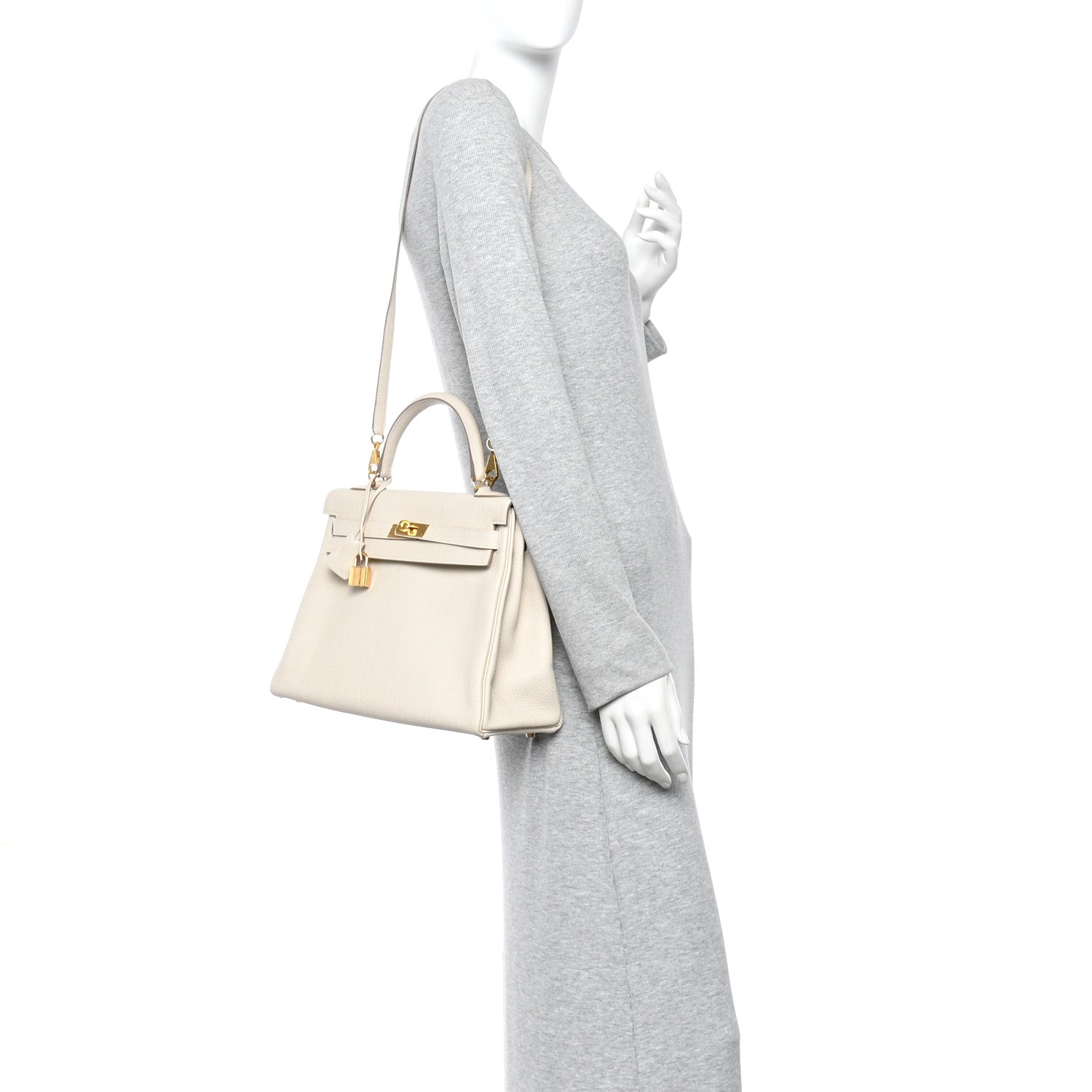 Hermes Togo Kelly Retourne 32 Craie 2 of 10