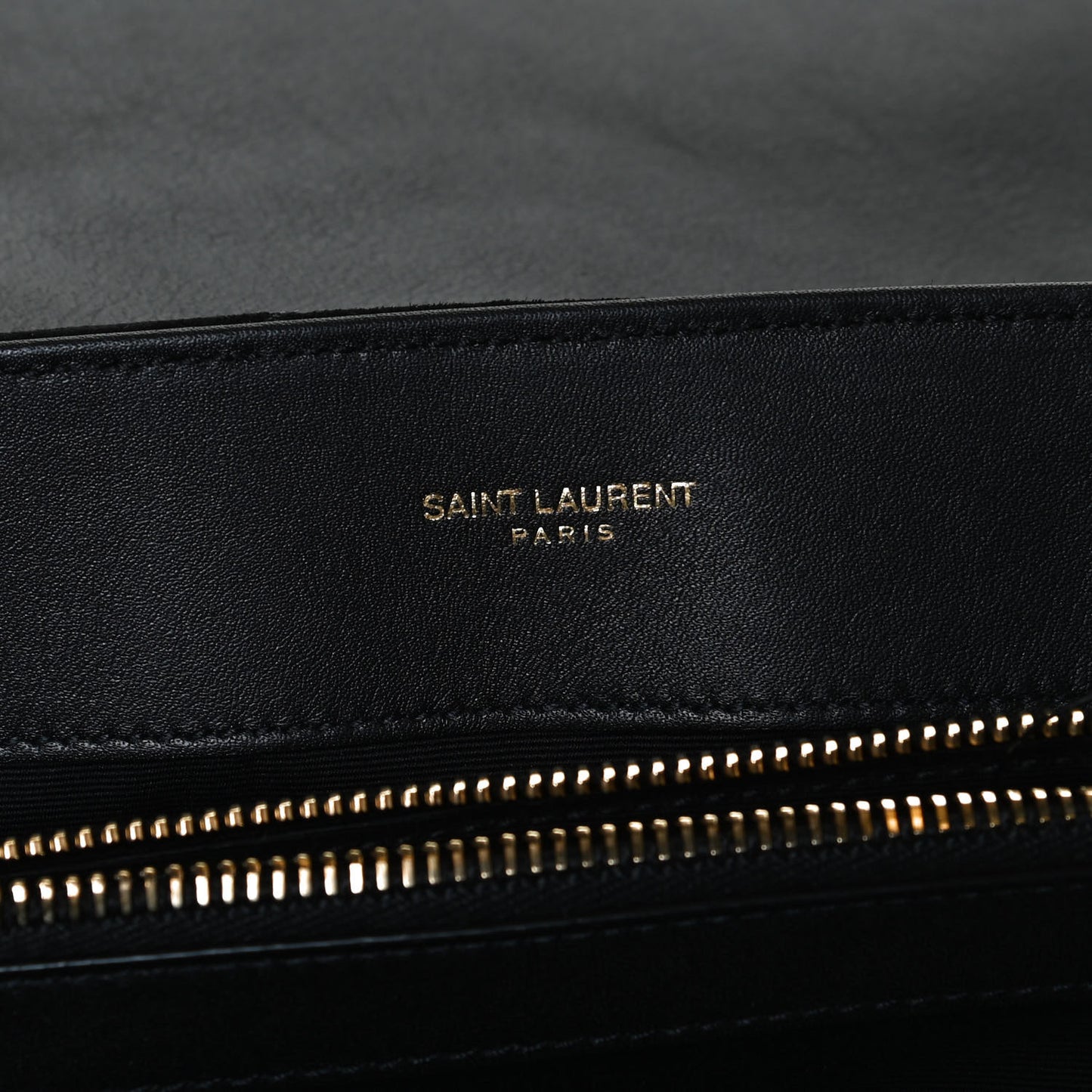 Suede Y Quilted Monogram Medium Loulou Chain Satchel Black