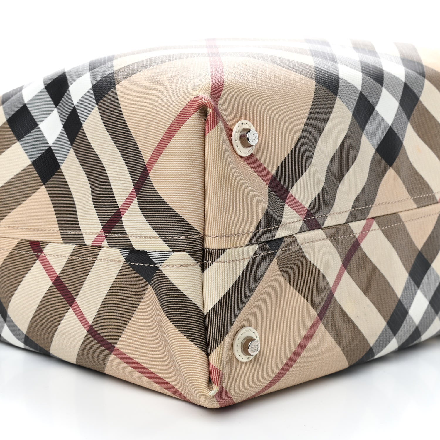Burberry Nova Check Large Nickie Tote White 6 of 11