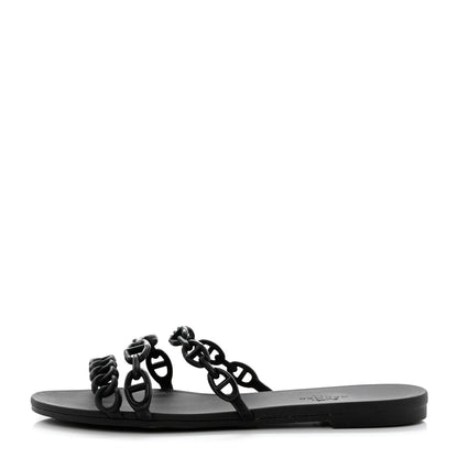Hermes TPU Rivage Sandals 37 Black 1 of 9