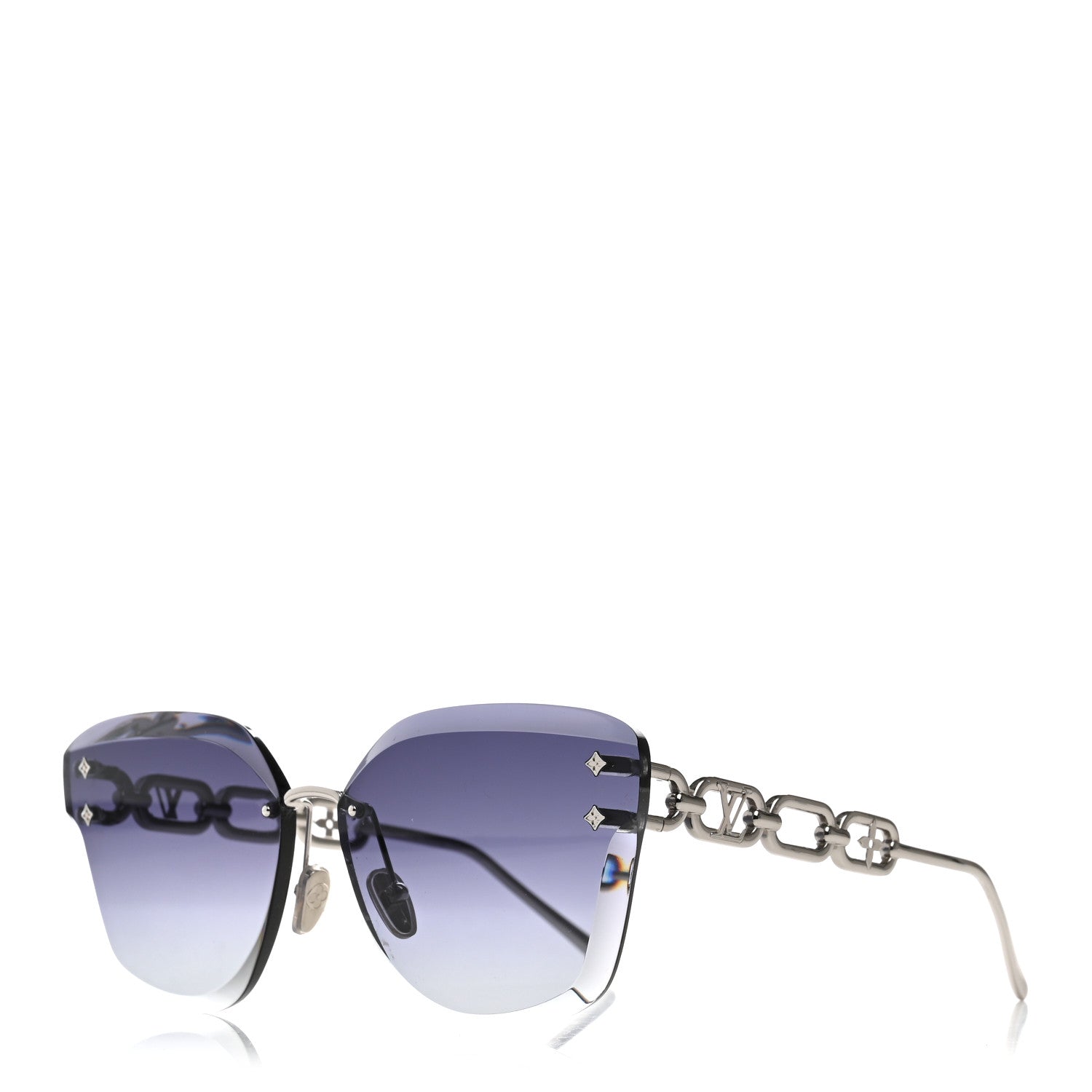 Louis Vuitton Metal LV Jewel Sunglasses Z2142U Silver Grey 1 of 7