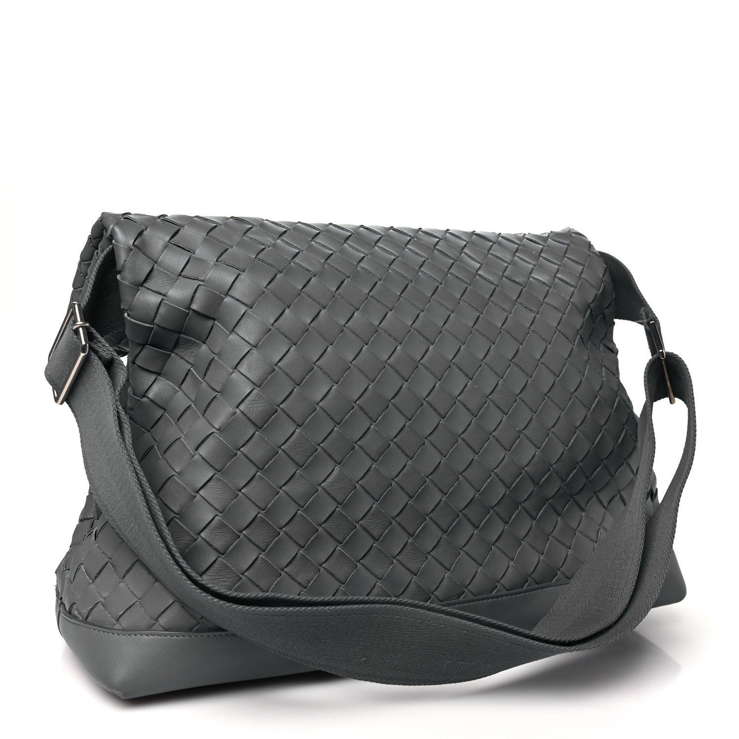 Bottega Veneta Nappa Intrecciato Large Fold Crossbody Messenger Thunder 3 of 11