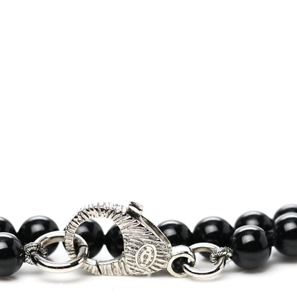 Chanel Baguette Crystal Beaded CC Long Necklace Black Silver 5 of 5