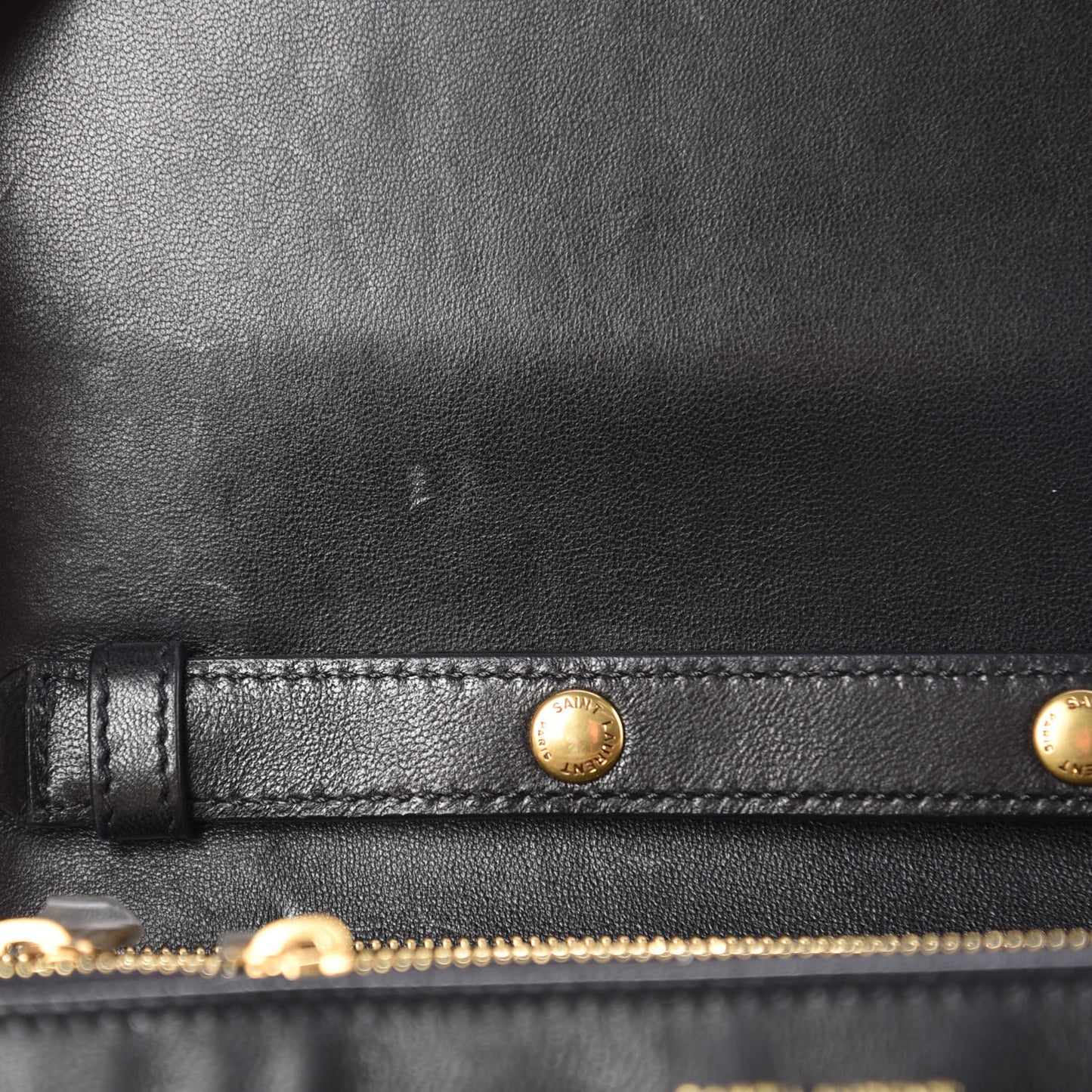 Lambskin Diamond Quilted Monogram Angie Chain Bag Black