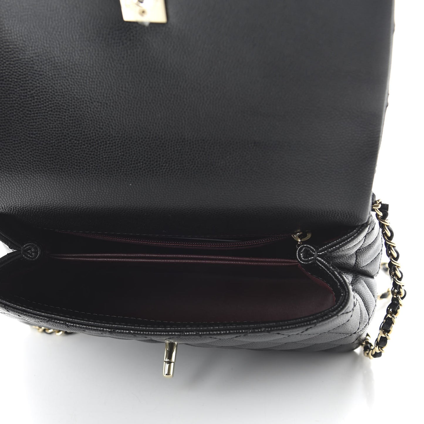 Caviar Quilted Mini Coco Handle Flap Black