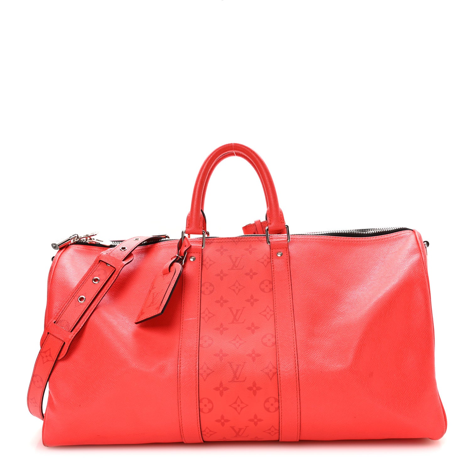 Louis Vuitton Taigarama Keepall Bandouliere 50 Fire Red 1 of 8