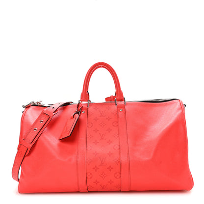 Louis Vuitton Taigarama Keepall Bandouliere 50 Fire Red 1 of 8