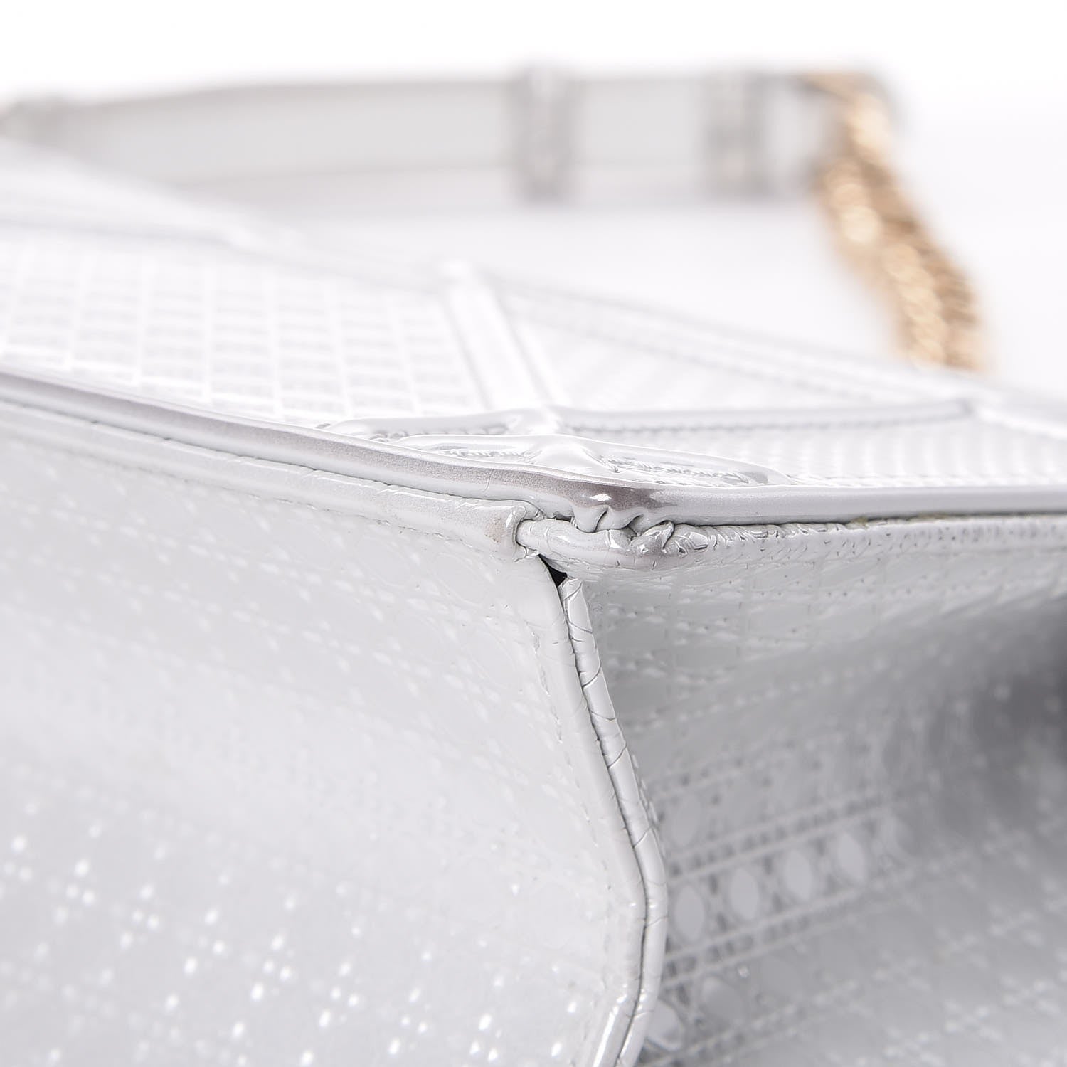 Christian Dior Patent Micro-Cannage Small Diorama Flap Bag White 11 of 15