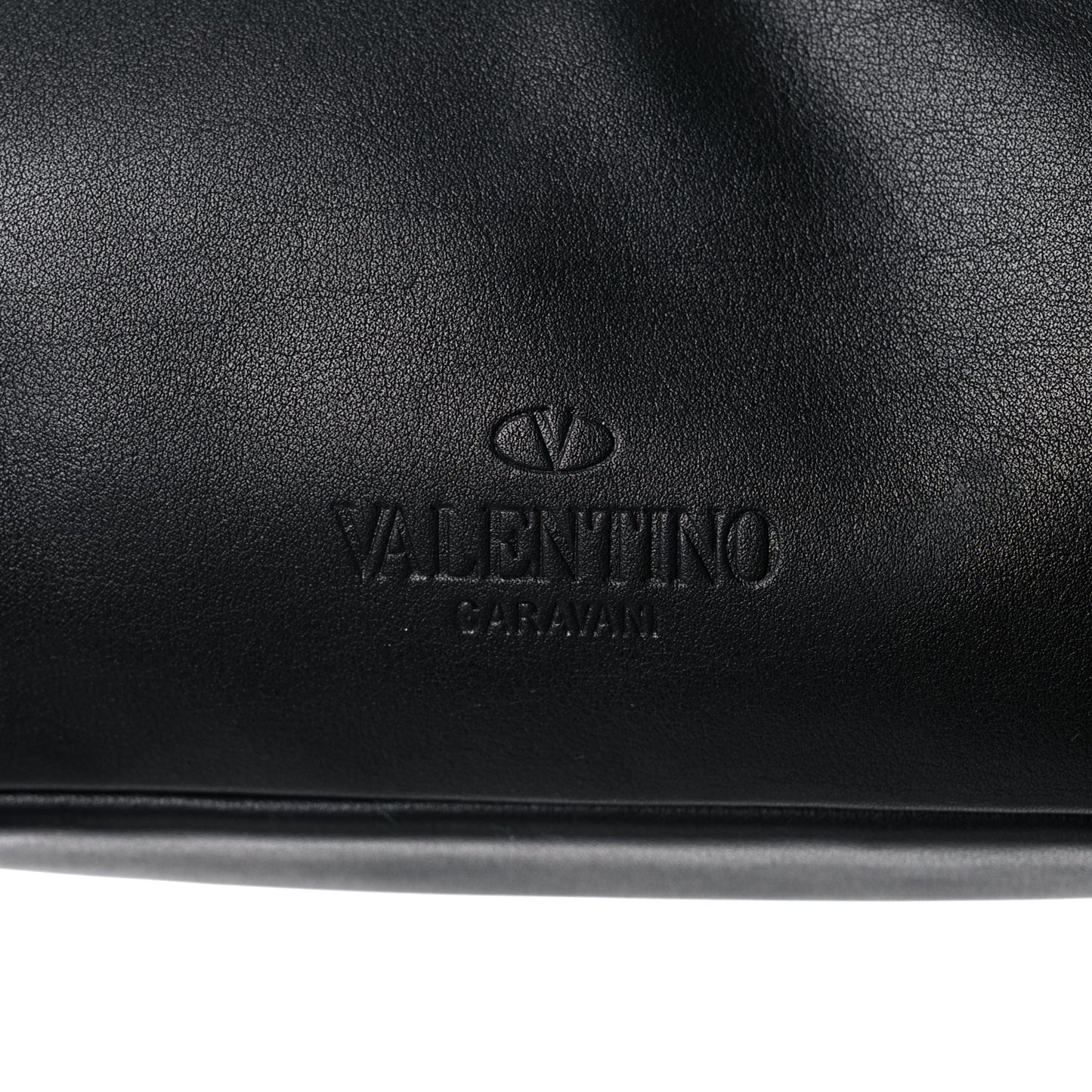 Calfskin Go Logo Belt Bag Black White