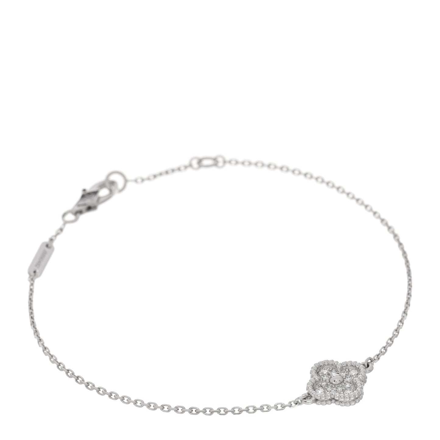 18K White Gold Diamond Sweet Alhambra Bracelet