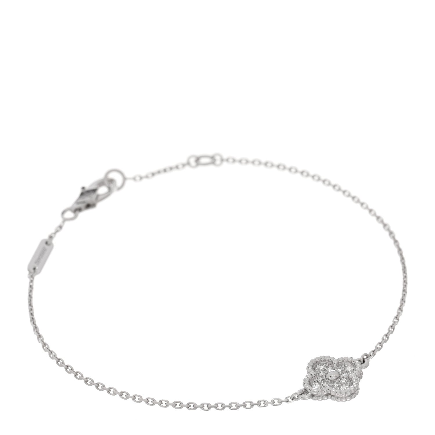 Van Cleef & Arpels 18K White Gold Diamond Sweet Alhambra Bracelet 1 of 4