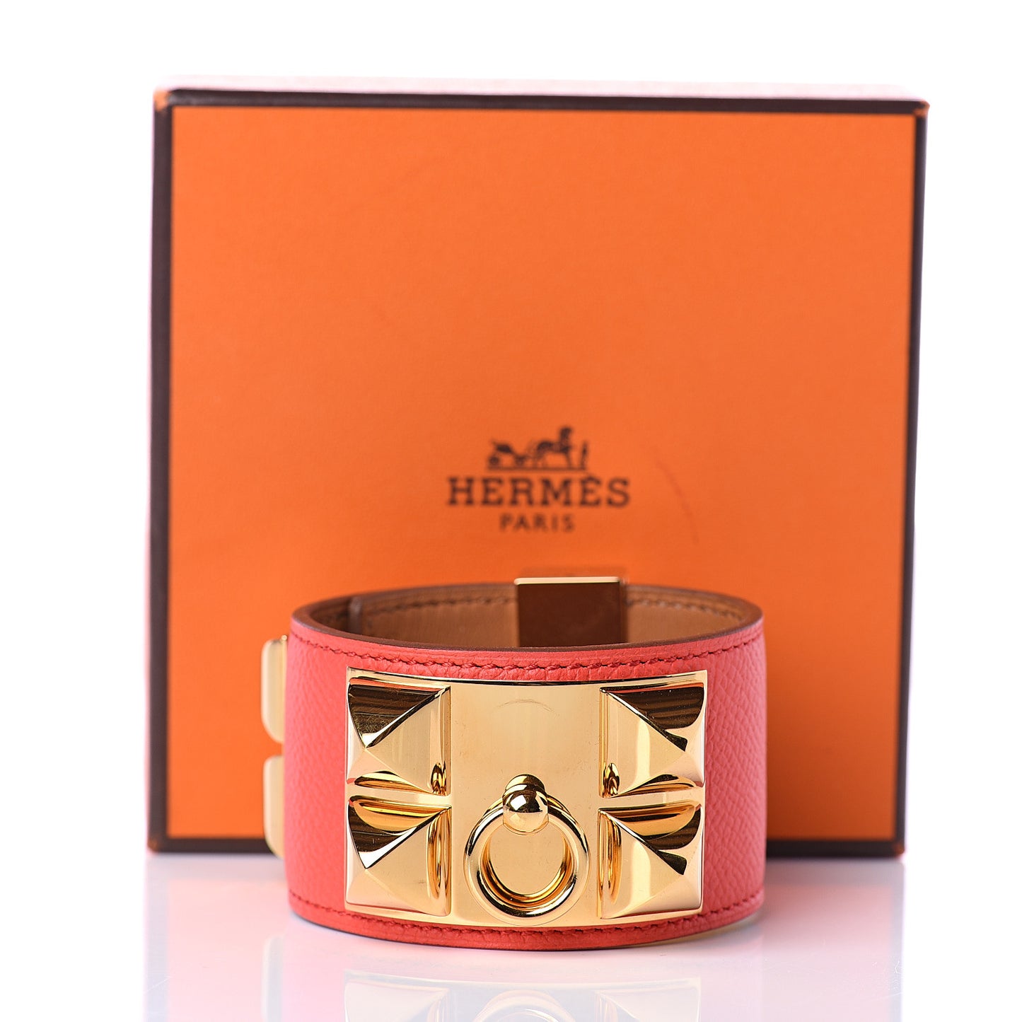 Epsom Collier de Chien CDC Bracelet S Orange Poppy