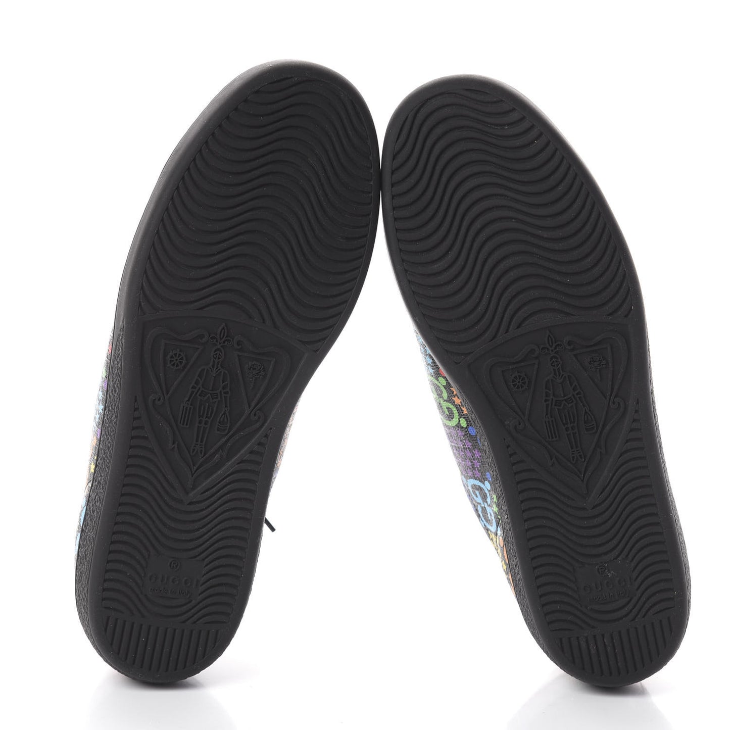 GG Supreme Monogram Psychedelic Mens Ace Sneakers 8 Black Multicolor