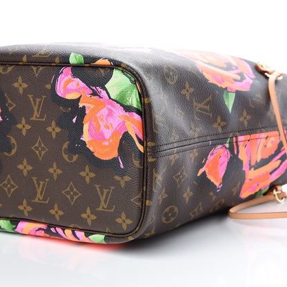 Louis Vuitton Monogram Roses Neverfull MM 6 of 9