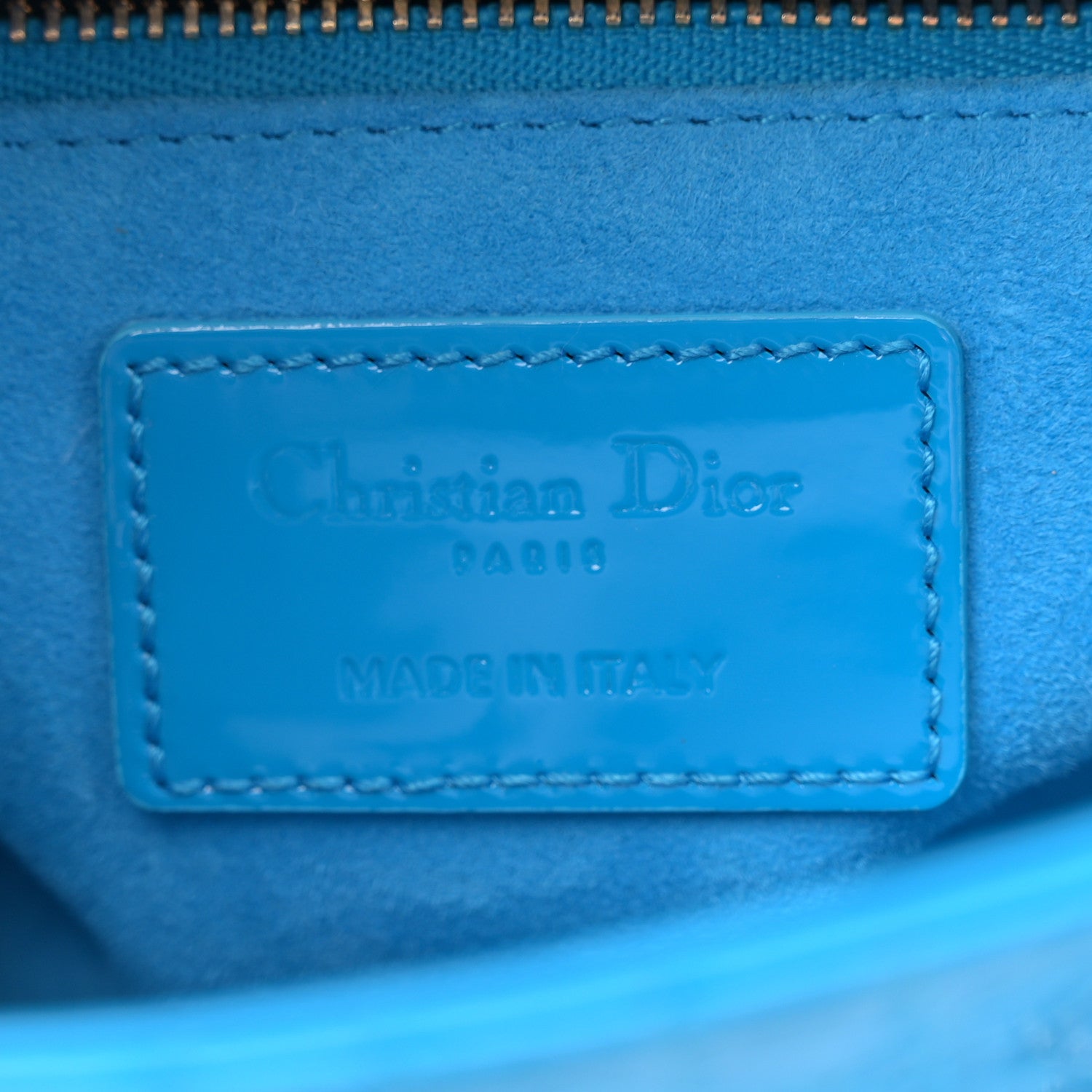 Christian Dior Patent Cannage Mini Lady Dior Blue 6 of 10