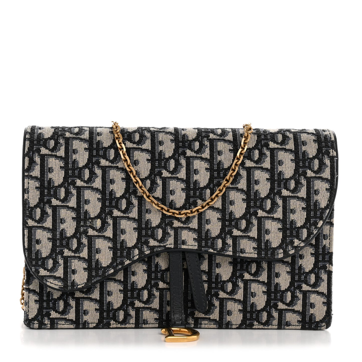 Oblique Saddle Chain Pouch Blue