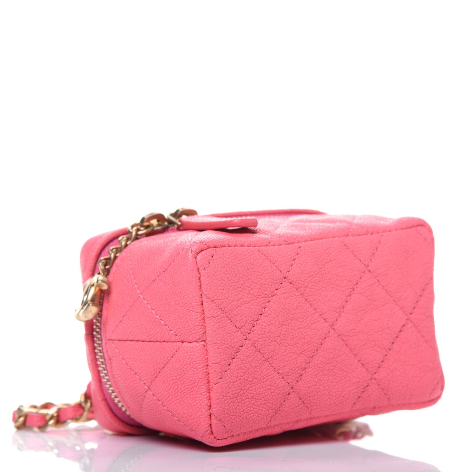 Chanel Caviar Quilted Mini Top Handle Vanity With Chain Pink 4 of 12