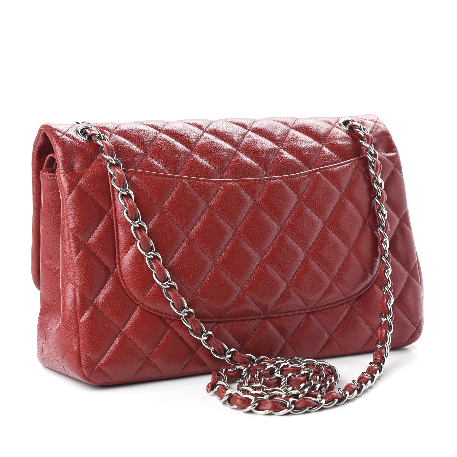 Chanel Caviar Quilted Jumbo Double Flap Red 3 of 11