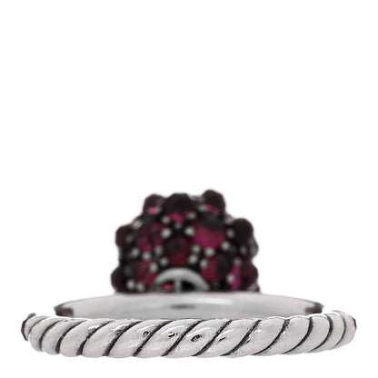 David Yurman Sterling Silver Rhodolite Garnet Cable Berries Ring 52 6 4 of 7
