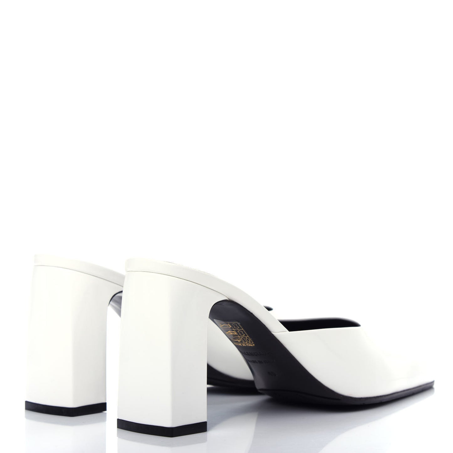 Patinated Calfskin Mule Pumps 40 Optic White