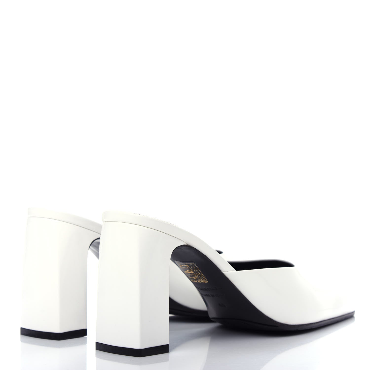 Balenciaga Patinated Calfskin Mule Pumps 40 Optic White 4 of 11