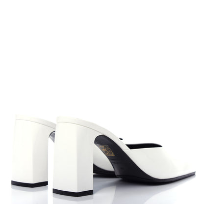 Balenciaga Patinated Calfskin Mule Pumps 40 Optic White 4 of 11