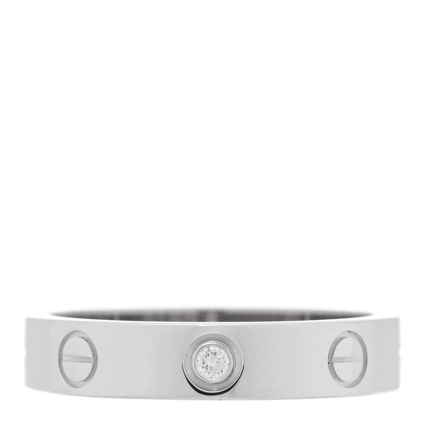 18K White Gold Diamond 4mm LOVE Wedding Band Ring 53 6.25