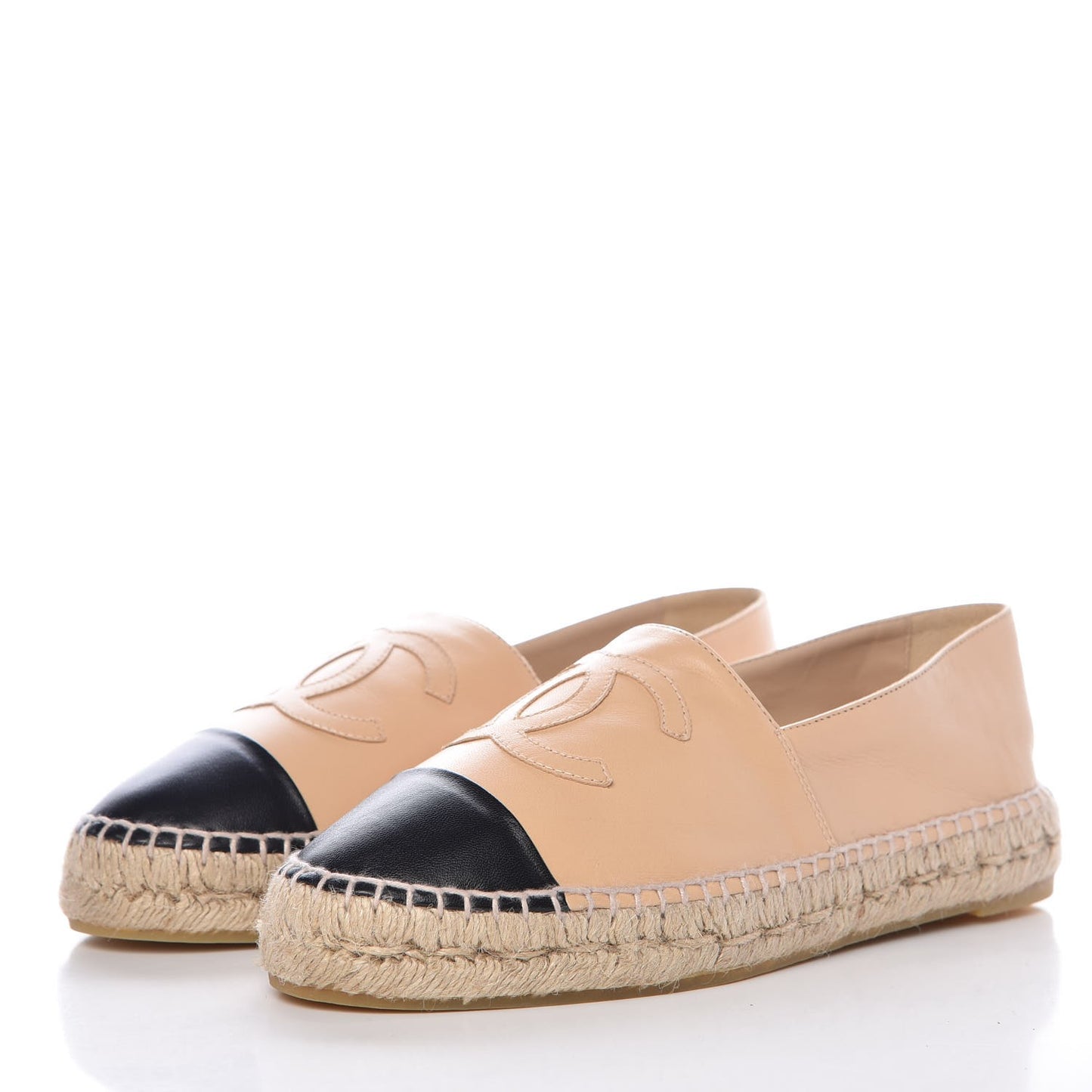 Lambskin CC Espadrilles 39 Beige Black