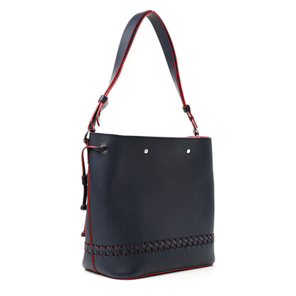 Louis Vuitton Soft Calfskin Braided Lockme Bucket Marine Rouge 3 of 9