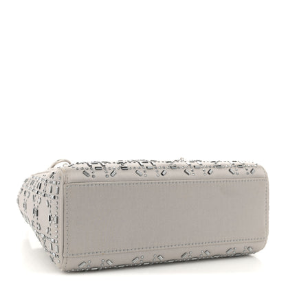Christian Dior Satin Crystal Cannage Mini Lady Dior Gray 4 of 13