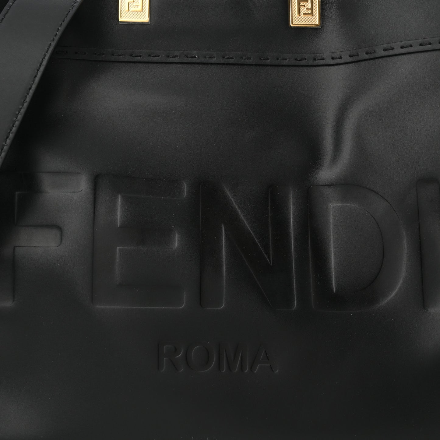 Vitello King Plexiglass Medium Fendi Sunshine Shopper Tote Black