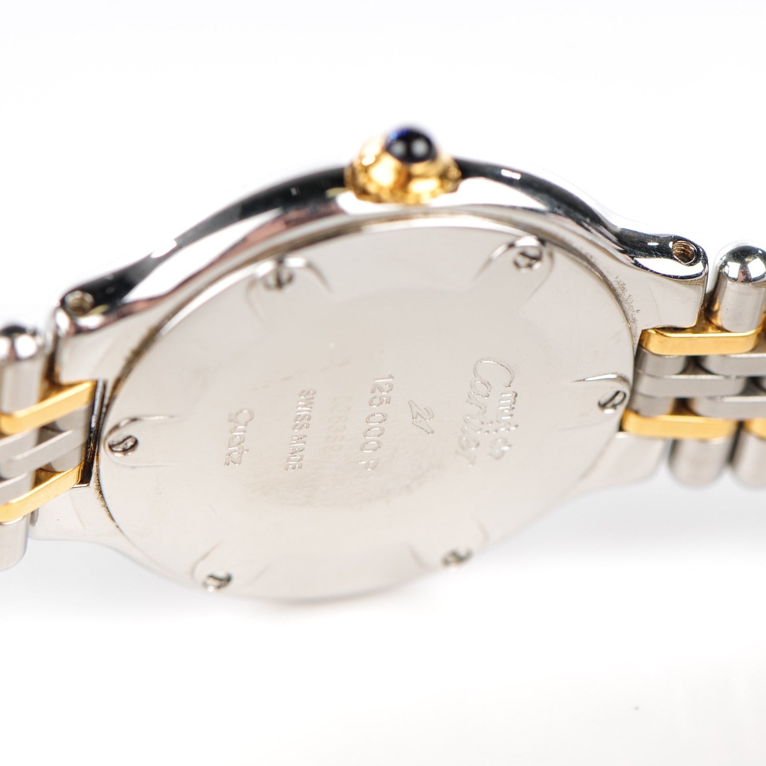 Cartier Stainless Steel 18K Yellow Gold 28mm Must De 21 Bullet Link Quartz Watch 5 of 7